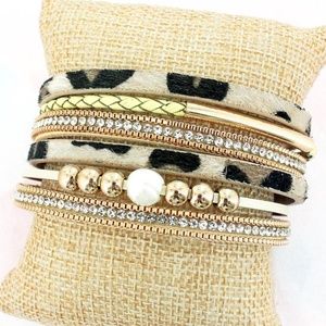 Leopard Multi-Strand Magnetic Bracelet